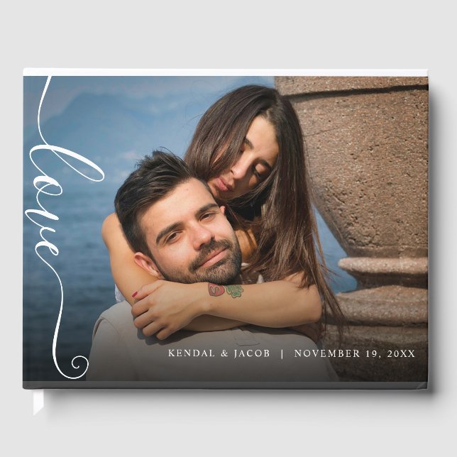 Multiple Photo Collage Wedding Guest Book (Front)