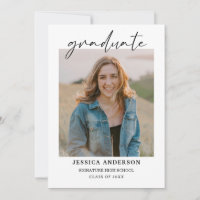 Multiple Photo Graduation Card, Minimalist Senior