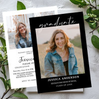 Multiple Photo Graduation Card, Minimalist Senior