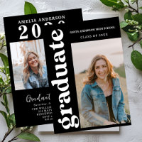 Multiple Photo Graduation Card, Minimalist Senior