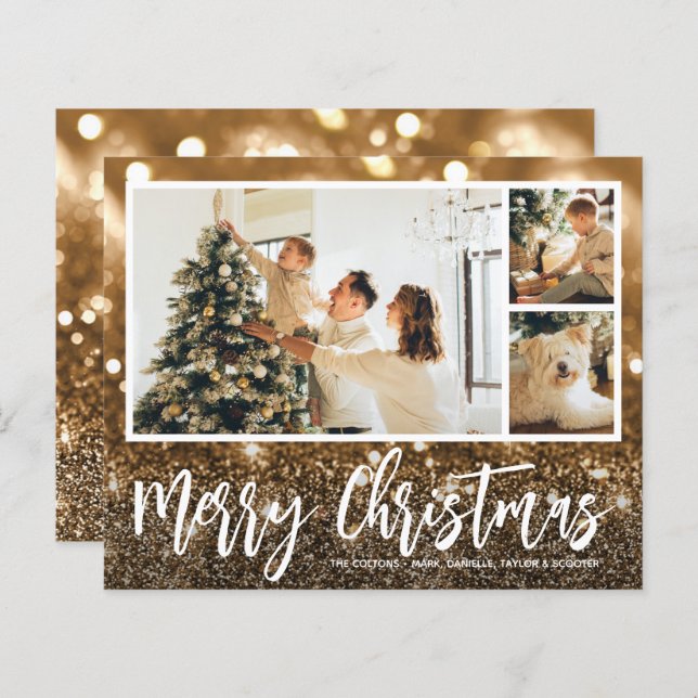 Multiple Photo Merry Christmas Budget Cards (Front/Back)