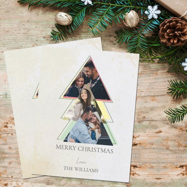 Multiple Photo Tree Merry Christmas Holiday Card (Creator Uploaded)