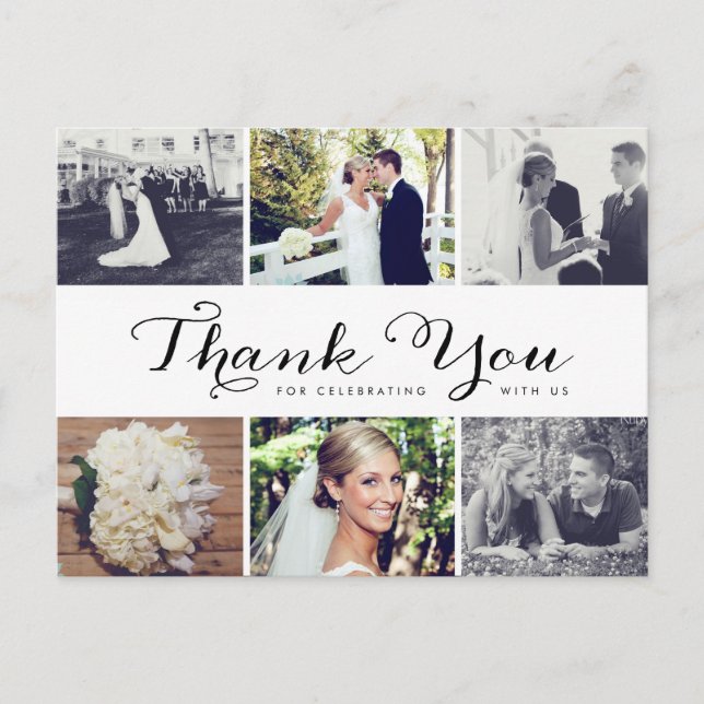 Multiple Photo Wedding Thank You Postcard (Front)