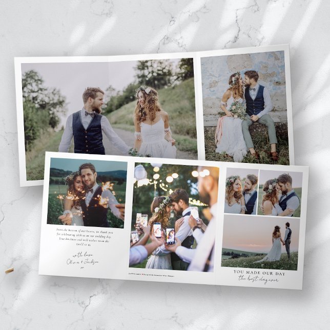 Multiple Photo Wedding Trifold Thank You Card (Creator Uploaded)