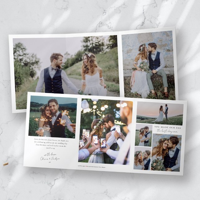 Multiple Photo Wedding Trifold Thank You Card (Creator Uploaded)