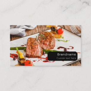 Multiple photos chef caterer food professional business card