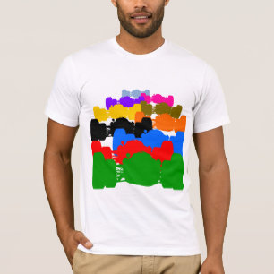 Multiple Psychedelic Vintage Indy Race Car Cutouts T-Shirt