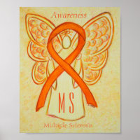 Multiple Sclerosis Awareness Angel Ribbon Posters