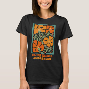 Multiple Sclerosis Awareness Boho Orange Flower T-Shirt