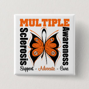 Multiple Sclerosis Awareness Butterfly 15 Cm Square Badge