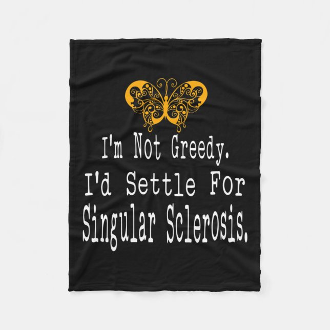 Multiple Sclerosis Awareness Butterfly Support Gif Fleece Blanket (Front)