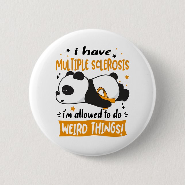 Multiple Sclerosis Awareness Month Ribbon Gifts 6 Cm Round Badge (Front)
