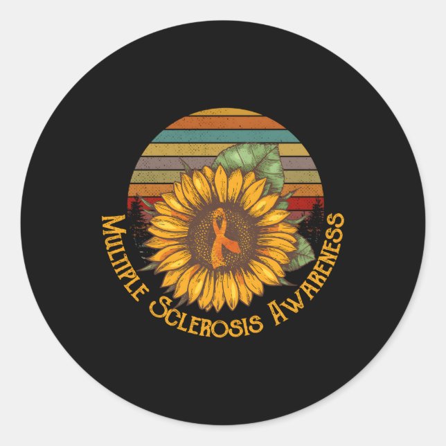 Multiple Sclerosis Awareness Ms Awareness Classic Round Sticker (Front)