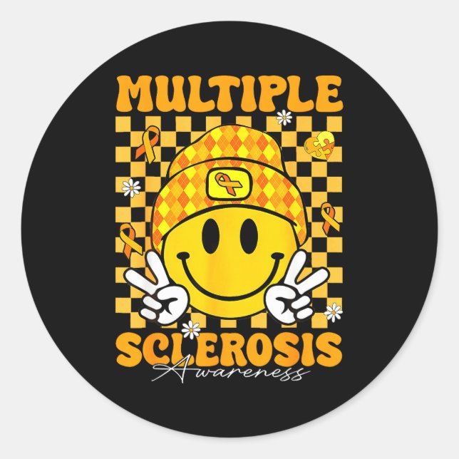 Multiple sclerosis awareness ms awareness support  classic round sticker (Front)