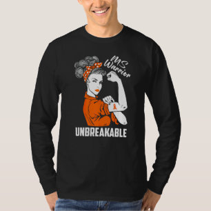 Multiple Sclerosis Awareness Ms Warrior Unbreakabl T-Shirt