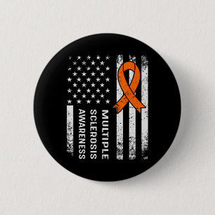 Multiple Sclerosis Awareness Orange Ribbon 2 6 Cm Round Badge