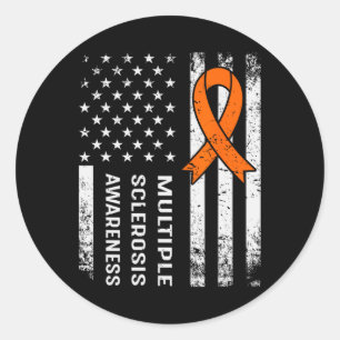 Multiple Sclerosis Awareness Orange Ribbon 2 Classic Round Sticker