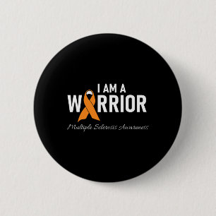 Multiple Sclerosis Awareness Orange Ribbon Men Wom 6 Cm Round Badge