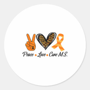 Multiple Sclerosis Awareness Peace Love Cure Ms Wa Classic Round Sticker