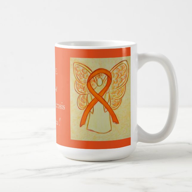Multiple Sclerosis Awareness Ribbon Angel Mug (Right)