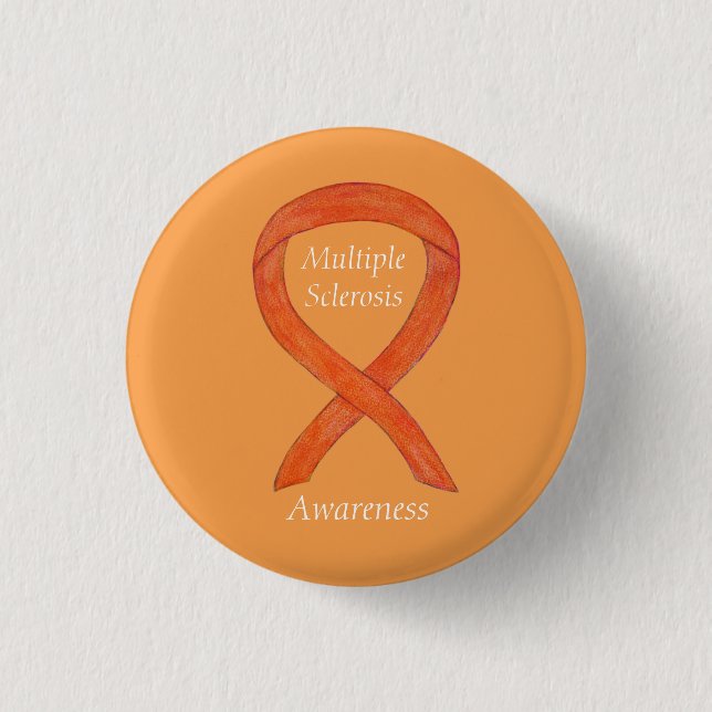 Multiple Sclerosis Awareness Ribbon Custom Pins (Front)