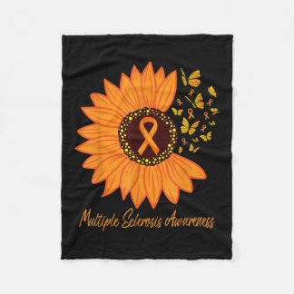 Multiple Sclerosis Awareness Ribbon Flower Ms Butt Fleece Blanket