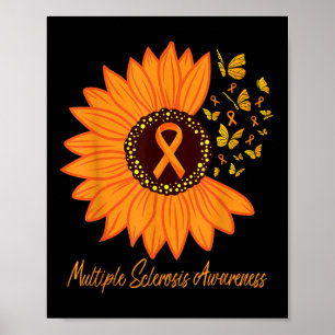 Multiple Sclerosis Awareness Ribbon Flower Ms Butt Poster