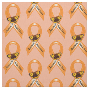 Multiple Sclerosis Awareness Ribbon with Butterfly Fabric