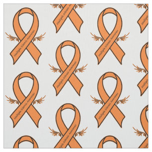 Multiple Sclerosis Awareness Ribbon with Butterfly Fabric