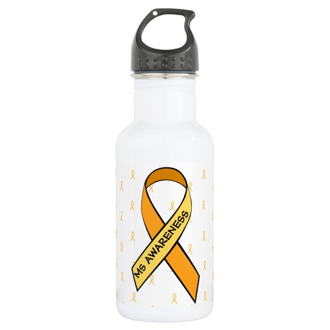 Multiple Sclerosis Awareness Ribbons Water Bottle (Front)