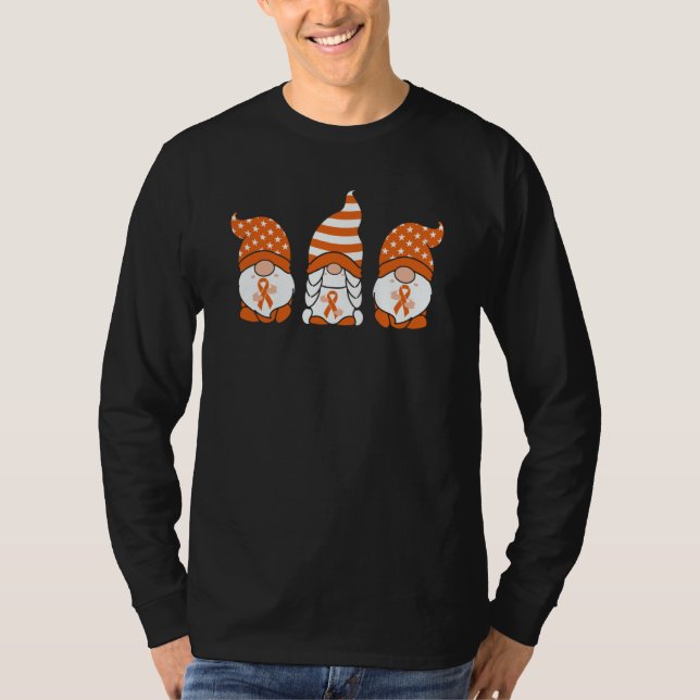 Multiple Sclerosis Awareness Three Orange Gnomes M T-Shirt (Front)