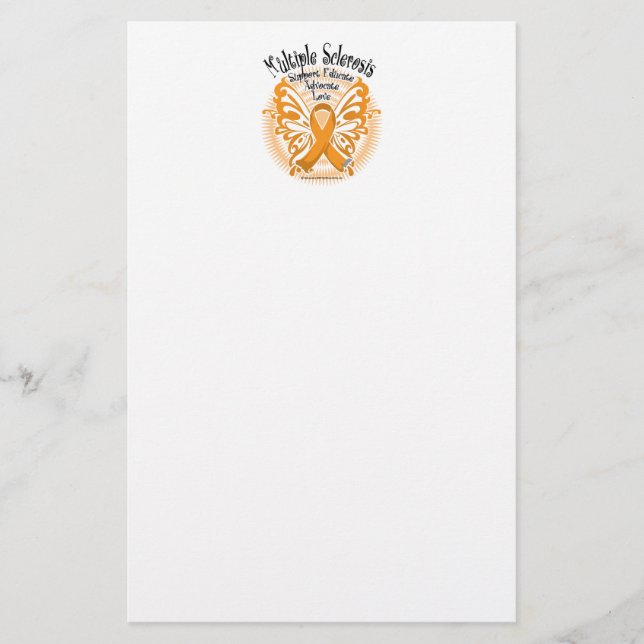 Multiple Sclerosis Butterfly 3 Stationery (Front)
