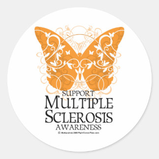 Multiple Sclerosis Butterfly Classic Round Sticker