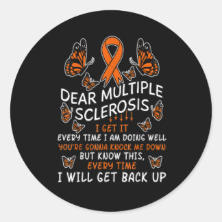 Multiple Sclerosis Butterfly Ribbon World Ms Day Classic Round Sticker