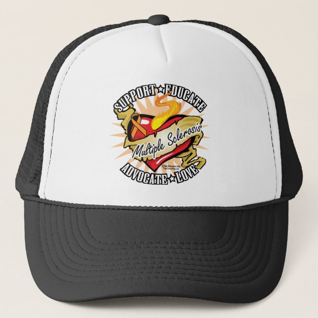 Multiple Sclerosis Classic Heart Trucker Hat (Front)