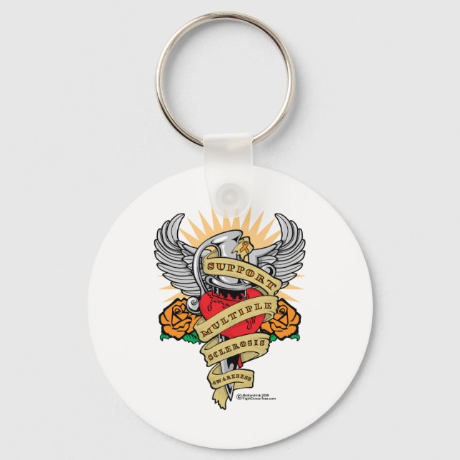 Multiple Sclerosis Dagger Key Ring (Front)