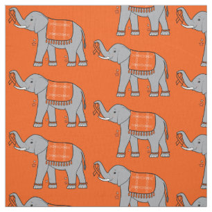 Multiple Sclerosis Elephant of Awareness and Hope Fabric