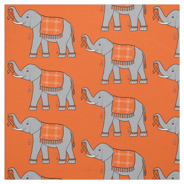 Multiple Sclerosis Elephant of Awareness and Hope Fabric (Swatch)