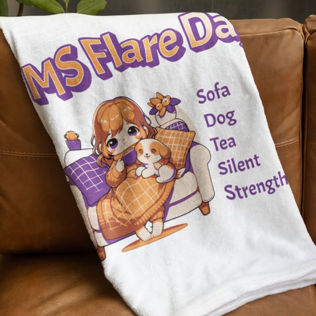 Multiple Sclerosis Flare Day MS Warrior Gift Fleece Blanket (Creator Uploaded)