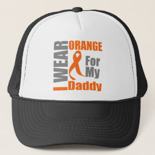 Multiple Sclerosis I Wear Orange Ribbon Daddy Trucker Hat