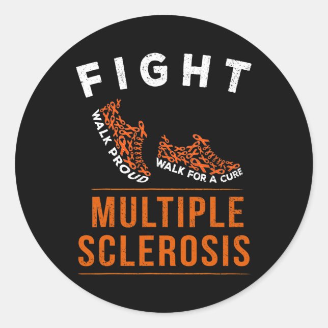 Multiple Sclerosis Ms Awareness Warrior Ribbon 1  Classic Round Sticker (Front)