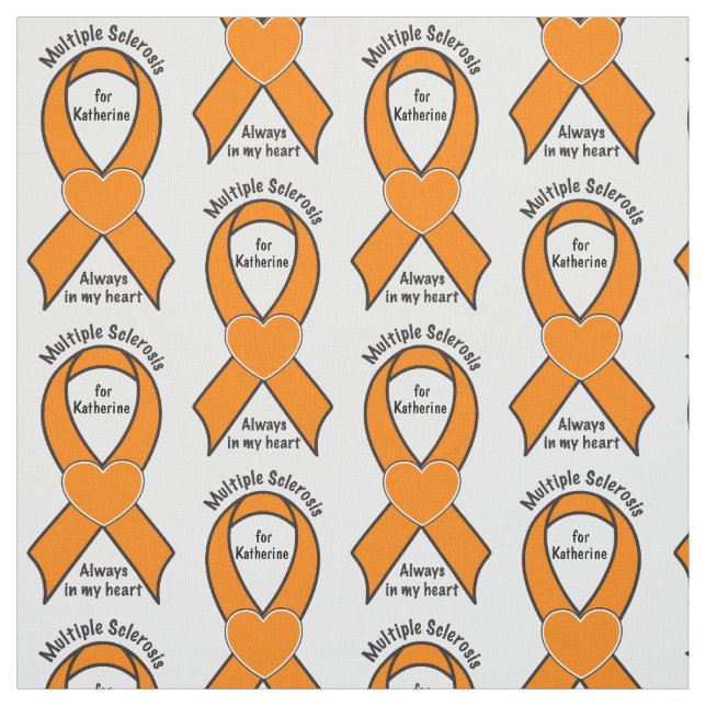 Multiple Sclerosis, MS, Name Customisable Ribbon Fabric (Swatch)