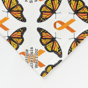 Multiple sclerosis MS warrior with butterflies Fleece Blanket