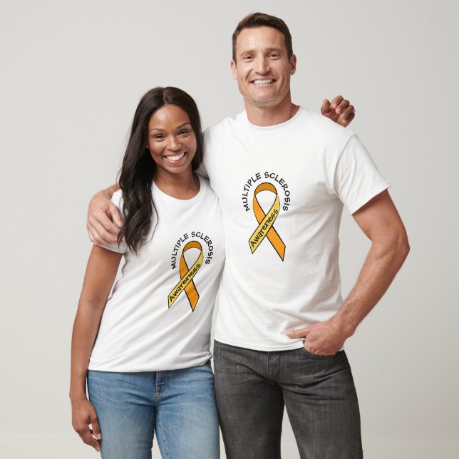 Multiple Sclerosis Orange Awareness Ribbon Shirt (Unisex)