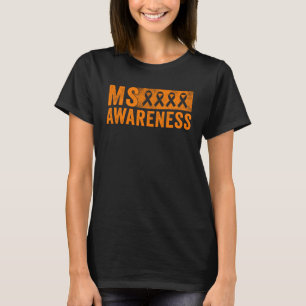 Multiple Sclerosis Orange Ribbon Men Women MS Awar T-Shirt