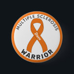 Multiple Sclerosis Ribbon White Button<br><div class="desc">Multiple Sclerosis Ribbon White Button for awareness and support for people with multiple sclerosis.</div>
