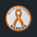 Multiple Sclerosis Ribbon White Button<br><div class="desc">Multiple Sclerosis Ribbon White Button for awareness and support for people with multiple sclerosis.</div>