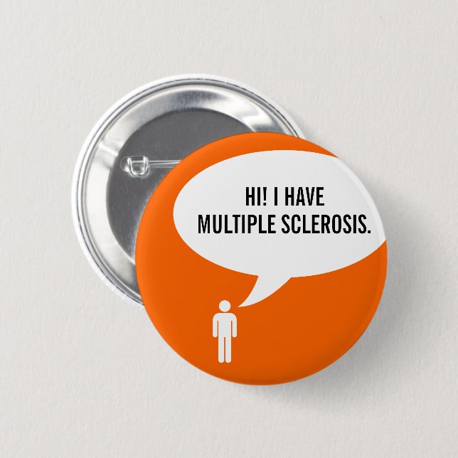 MULTIPLE SCLEROSIS speech bubble 6 Cm Round Badge (Front & Back)