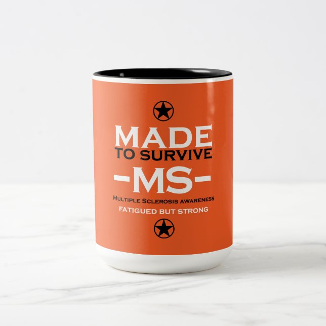 multiple sclerosis Survivor Support Awareness Gift Two-Tone Coffee Mug (Center)