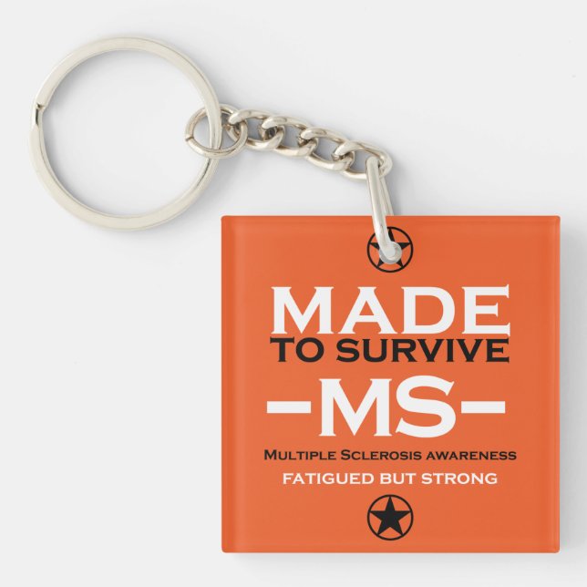 multiple sclerosis Survivor Support Awareness Key Ring (Front)